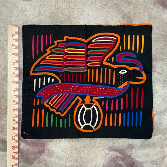 Vintage Kuna Mola Panama Columbia Unframed Traditional Textile Art BIRD - Picture 5 of 10